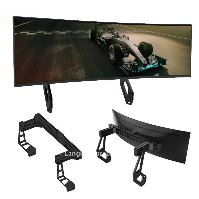 

Wholesale Aluminum Frame 3 Screen Triple Monitor Stand VESA Displaying Adjustable Mounting Bracket for Sim Racing Rig