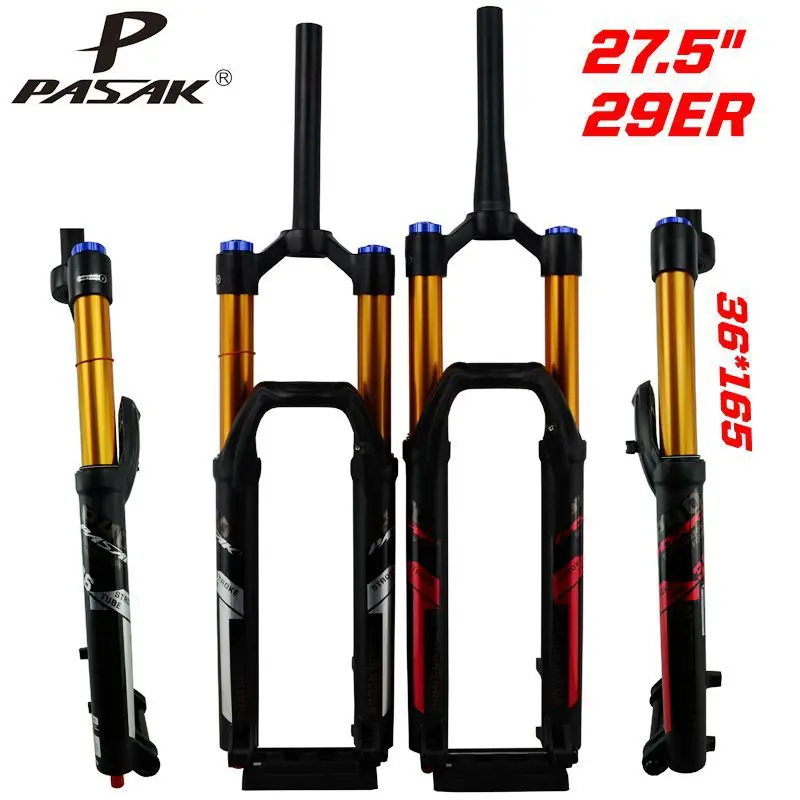Passat P40 Single Shoulder MTB Air Fork, Bicycle Front Fork 27.5/29", Straight & Tapered Steerer 1-1/2", Boost 110 Thru Axle, 36