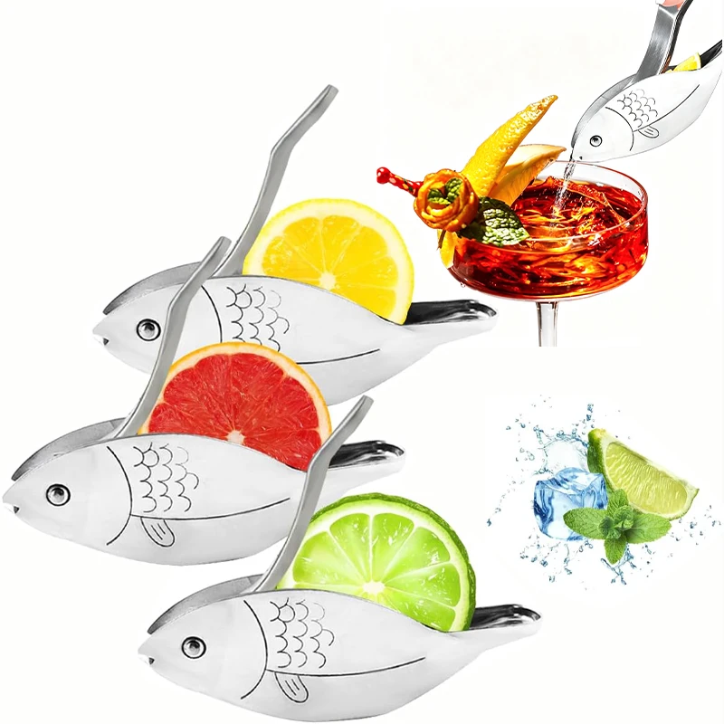 Fish-Shaped Lemon Squeezer Stainless Steel Manual Juicer for Citrus Lime Orange Multifunctional Fruit Juicer Kitchen Supplies