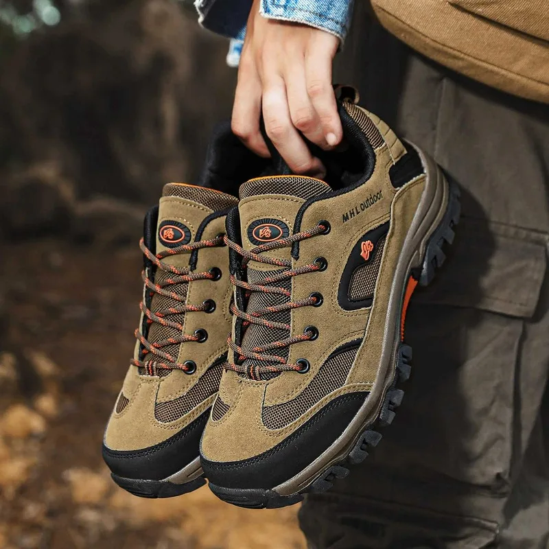 Men's Hiking Shoes Low Top Trekking Shoes Non-slip Durable Trail Walking Sneakers Casual Outdoor Sports Shoes