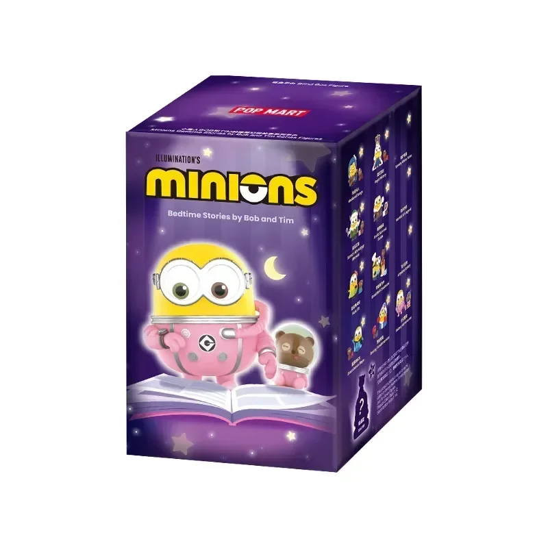 POP MART Minions Bedtime Stories door Bob en Tim Series Blind Box Mystery Box Guess Bag Speelgoed Pop Leuke Anime Figuur Desktop