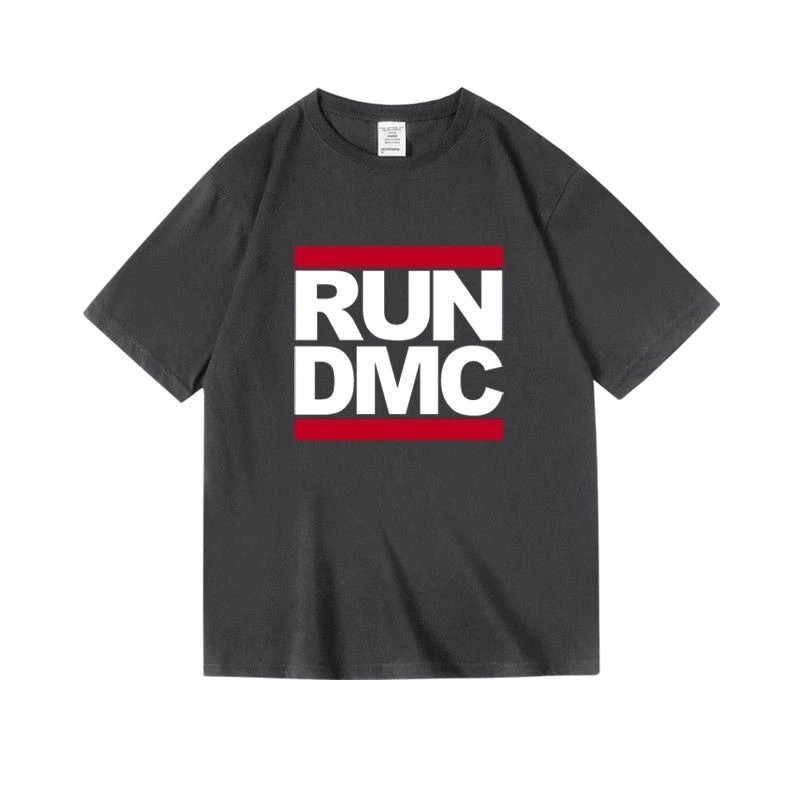 

Американский модный бренд West Coast RUN с принтом DMC Rock Hip Hop Rap Мужская и женская футболка из чистого хлопка с круглым вырезом и короткими рукавами