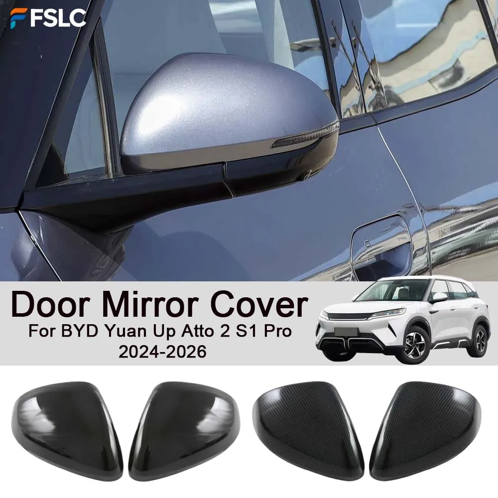 

Car Rearview Accessories Door Mirror Cover For BYD Yuan Up Atto 2 S1 Pro 2024-2026 Carbon Fiber Black Car Upgrade Modify A Car