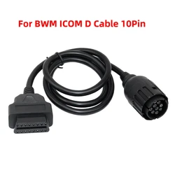 ForB-MW ICOM D Cable Motorcycles Motobikes 10 Pin Diagnostic Cable 10 Pin Adaptor To 16Pin OBD2 Scanner Extension Cable