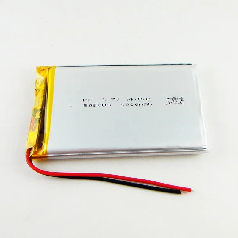 New Brown 3.7V Lithium Polymer Battery 805080 Mobile Power Charging Treasure Built-in 4000mAh Core Rechargeable Li-ion Cell A Go