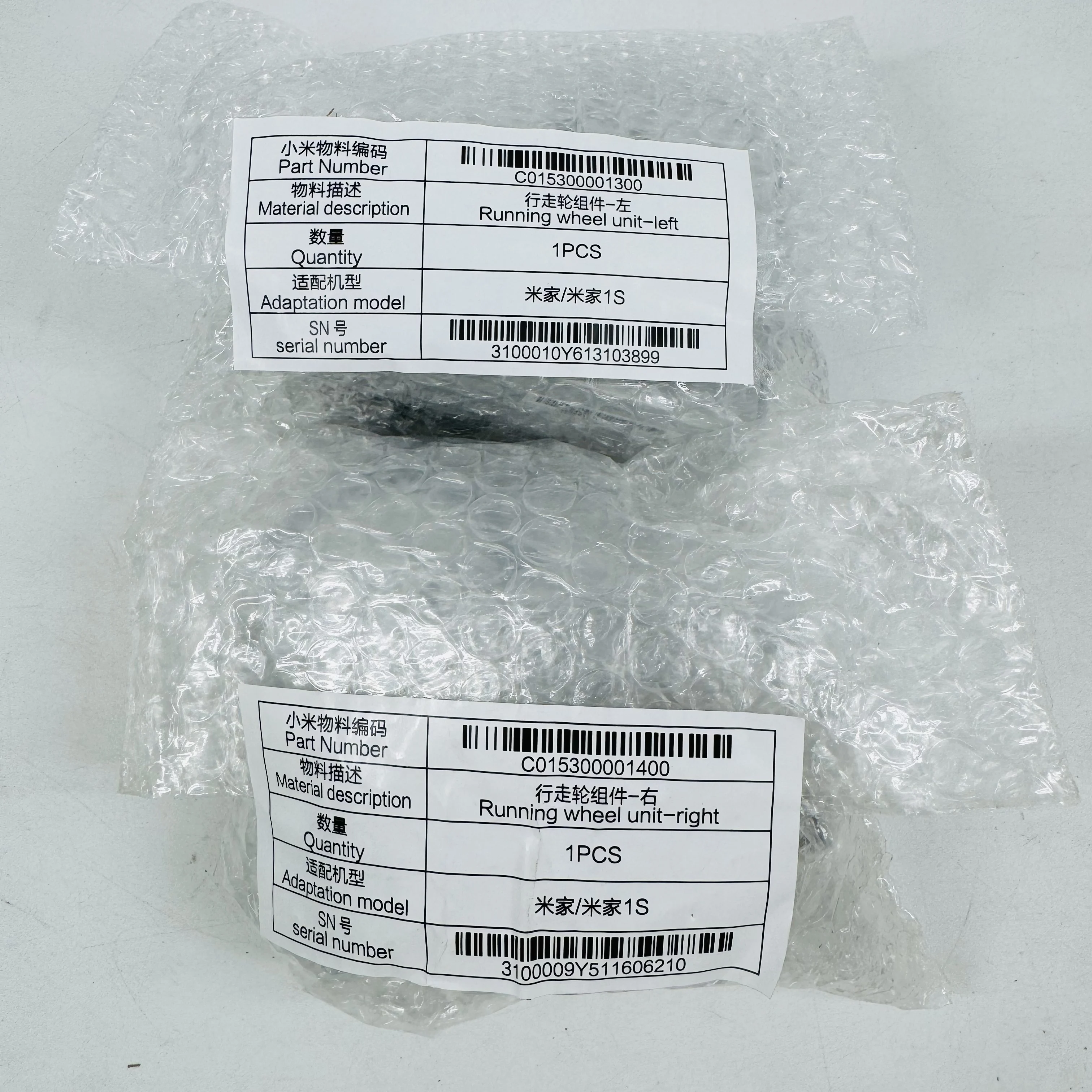 1 Pasang (L + Kanan) Roda Penyedot Debu Asli untuk Xiaomi Robot 1st 1S Penggantian Suku Cadang Penyedot Debu Xiaomi