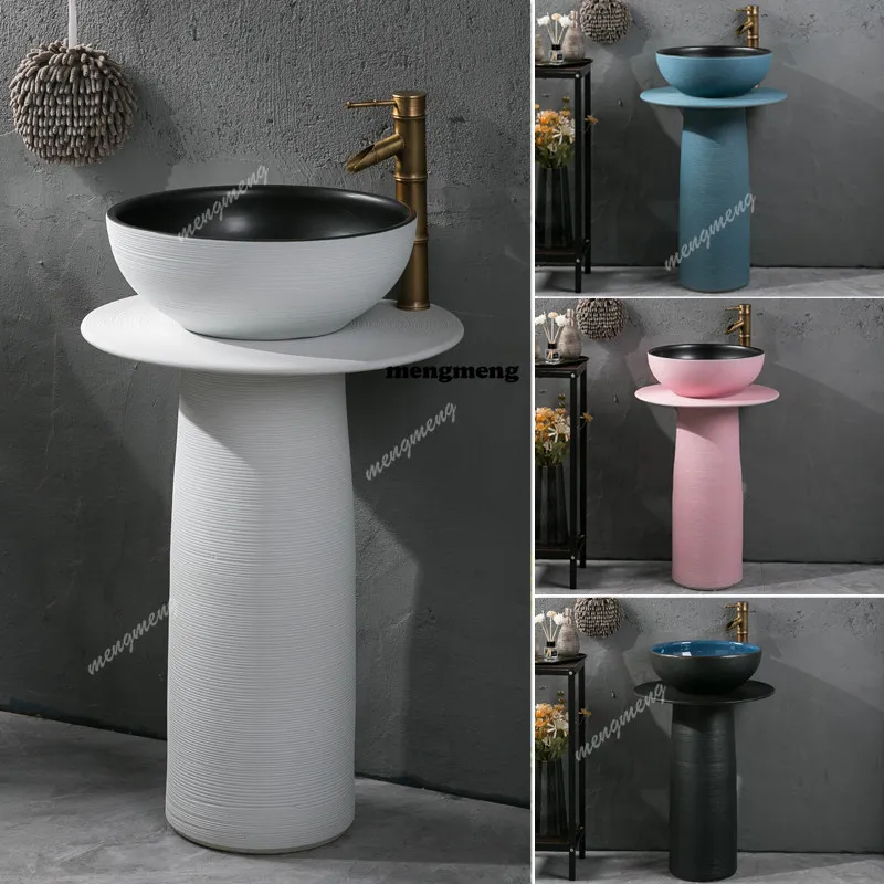 Balcony column type washbasin Floor-to-ceiling integrated outdoor wash basin Garden household column basin