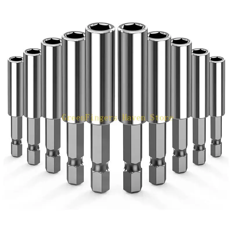

F68D 1/10 шт. Магнитный удлинительный держатель бит 1/4 дюйма, шестигранный держатель бит для ударных отверток