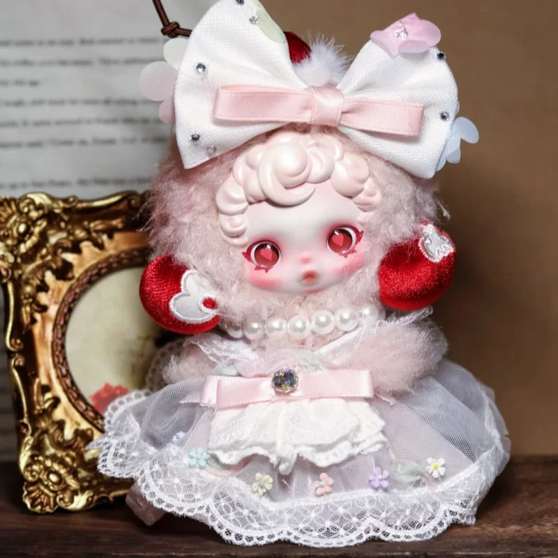 정품 신상 10cm 스컬판다 V3 유파운드 미 시리즈 동화 스타일 라이트 럭셔리 드레스 인형 의류 액세서리 휴일 선물