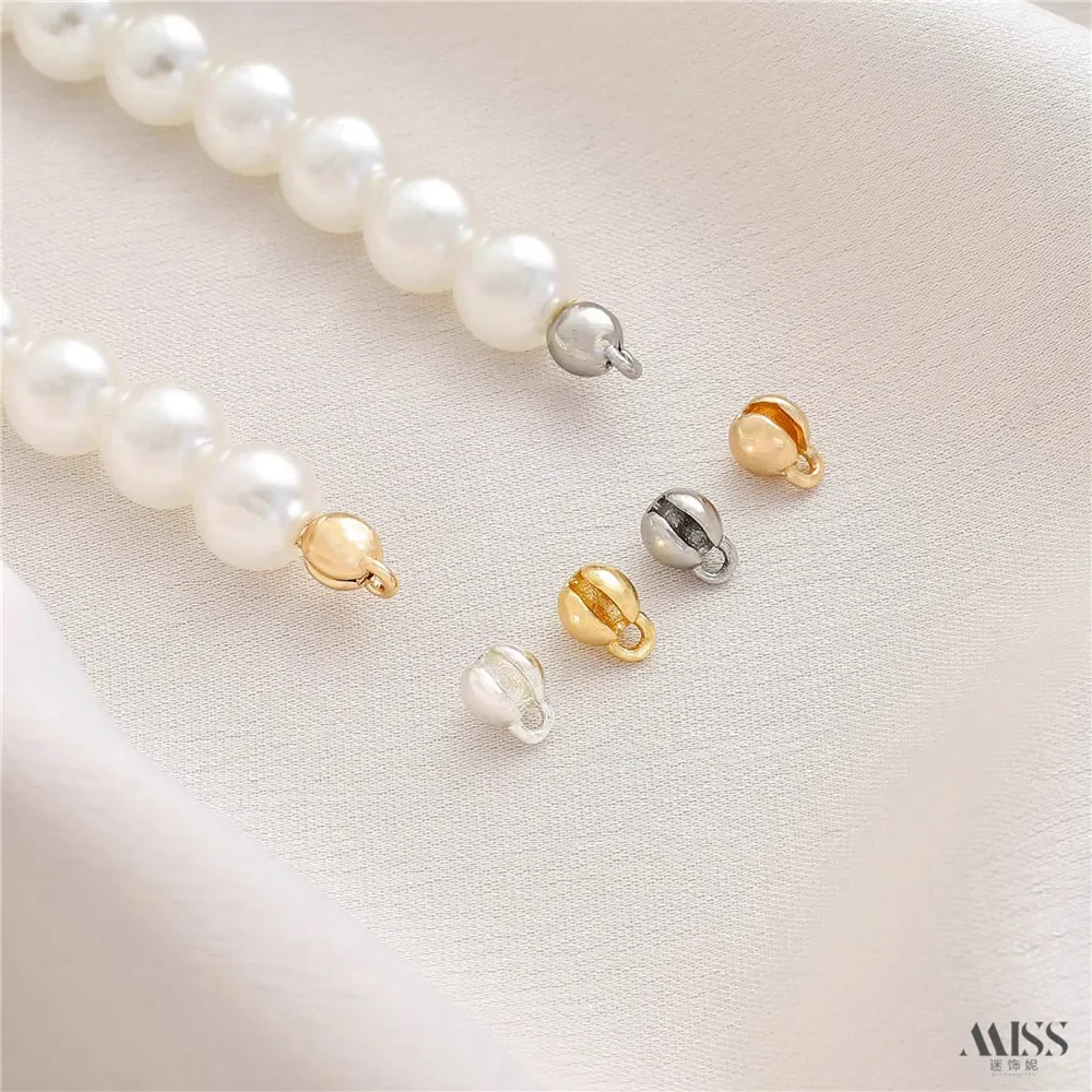 14K Gold Plated Positioning Bead Buckle Thread Knot Ending Flower Bud Buckle DIY Bracelet Necklace Connection Buckle Accessory