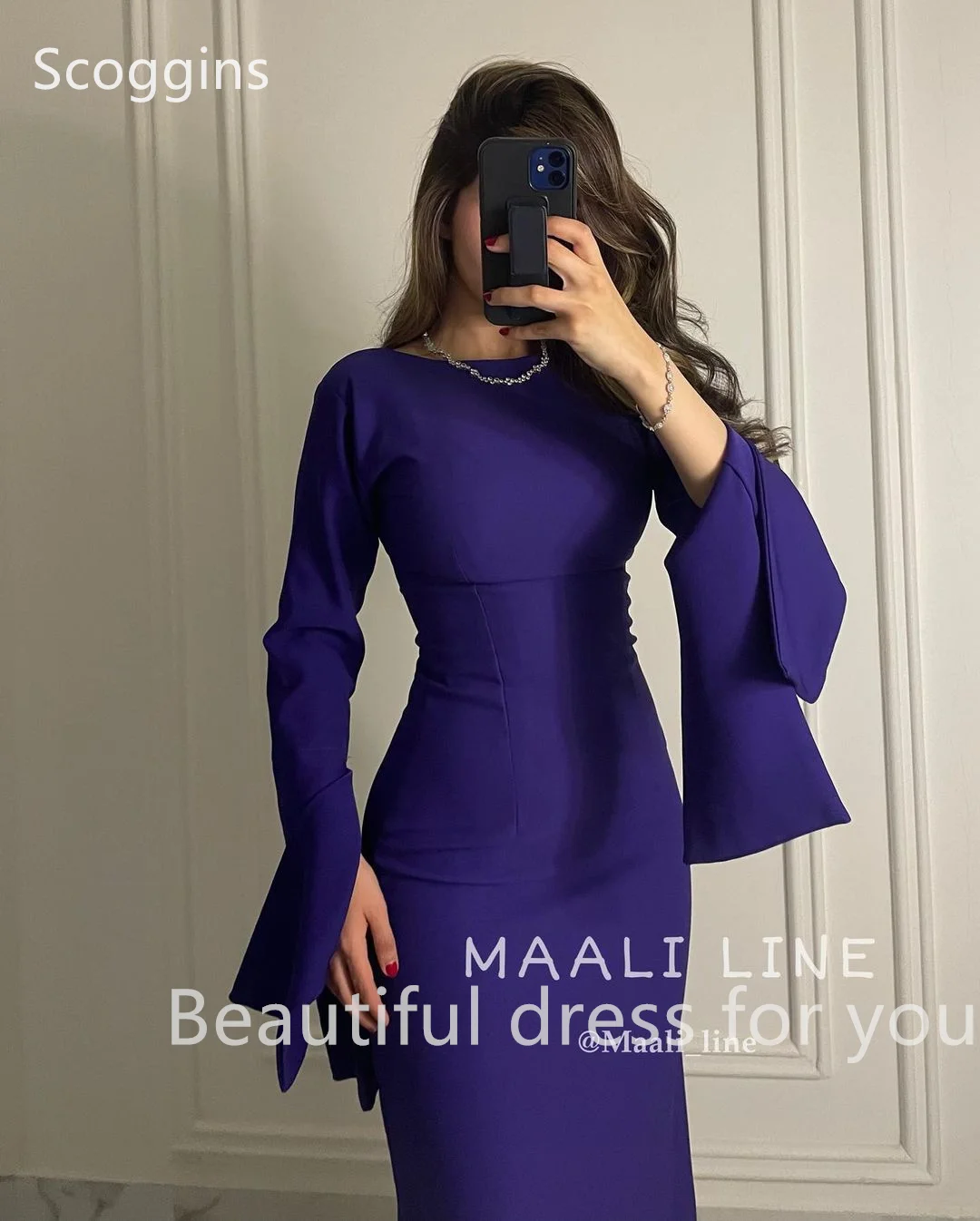 Scoggins فساتين سهرة Prom Dresses for Women Simple Formal Occasion Dresses 2024 Mermaid O-Neck Long Evening Party Dresses