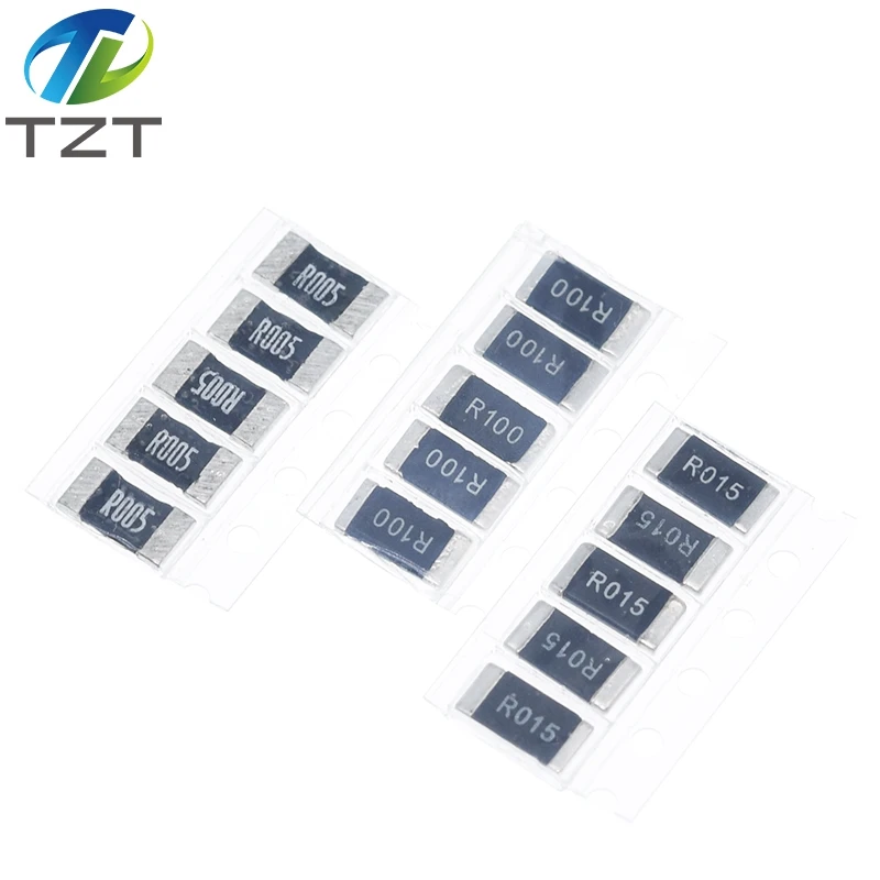 50 Stück SMD Widerstandsproben-Set 2512 – 10 Werte X 5 Stück: R001, R002, R005, R008, R010, R015, R020, R025, R050, R100 – Für Elektronik-Bastler