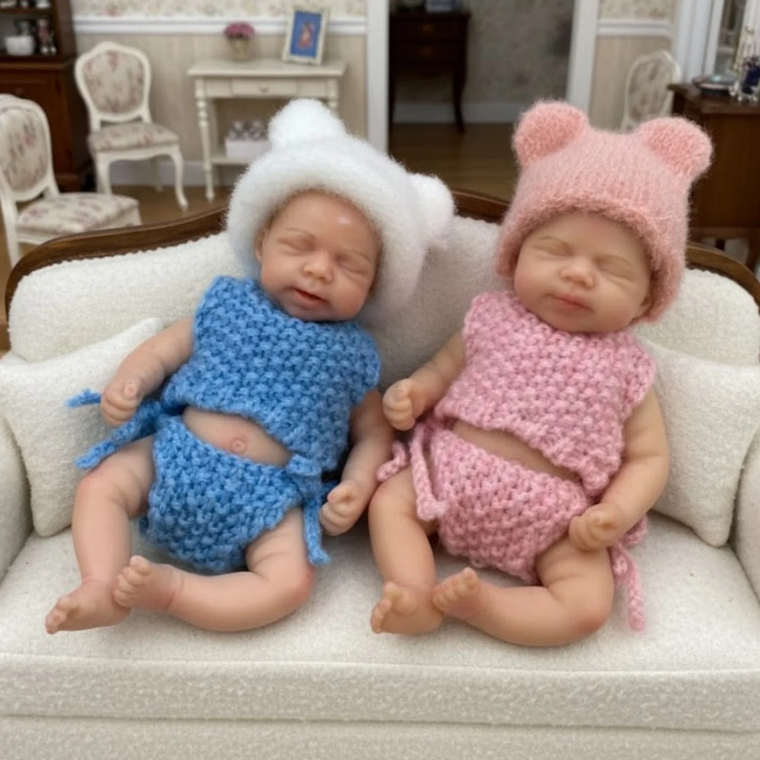 6-Inch Silicone Toy In 3 Different Clothes Handmade Washable Realistic Mini Reborn Doll, Anatomically Accurate, Ideal Gifts