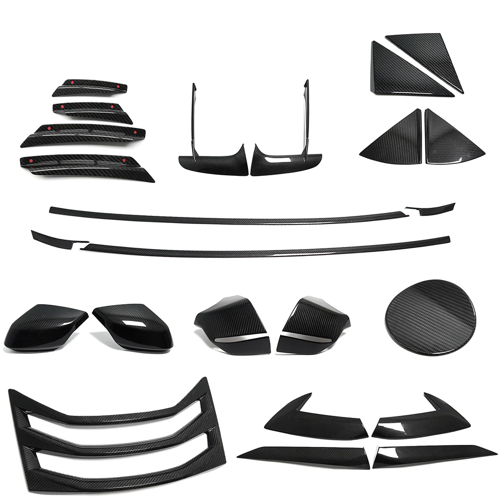 

Carbon Fiber Exterior Gas Oil Cover Cap Window A Pillar Trim Front Canard Kit Panel for Chevrolet Corvette C8 Z51 Z06 2020-2023