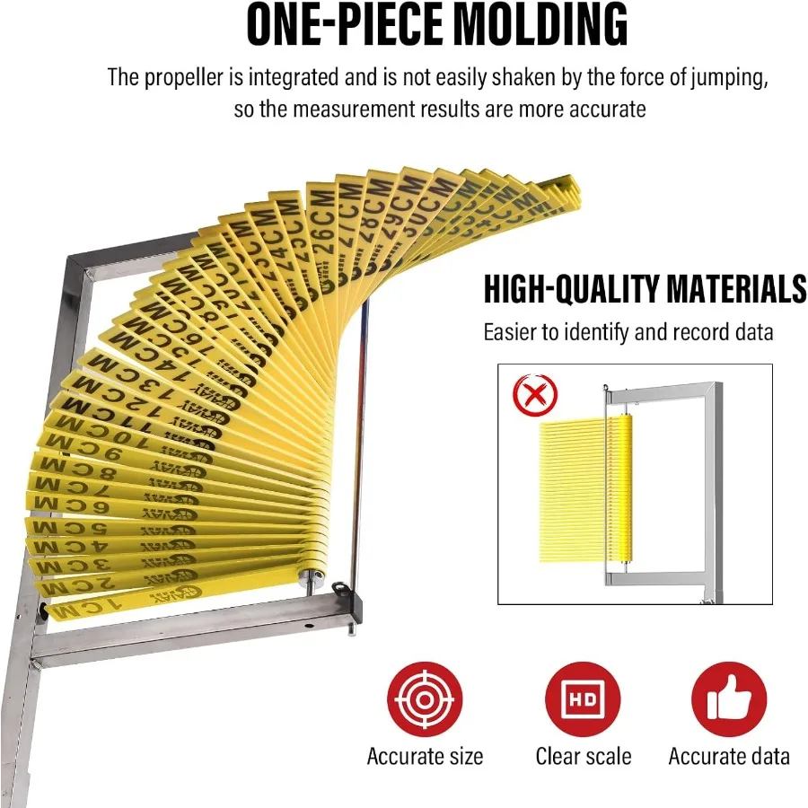 أداة قياس القفز العمودي المثبت على الحائط للاستخدام الخارجي: نطاق الارتفاع القابل للتعديل من 47.24 بوصة إلى 137.8 بوصة عمودي دقيق #6