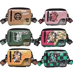 Anime Demon Slayer Male Students Anime One Piece Attack on Titan Naruto Personalized Small Shoulder Bag Handbag Fashion Gift