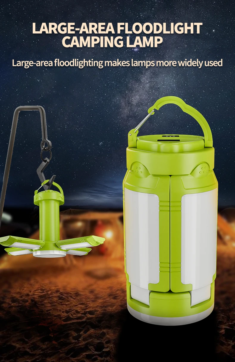 New product 90-degree folding with output digital power display multifunctional camping light outdoor camping tent light