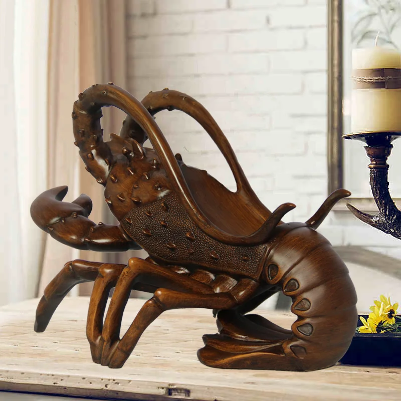 

Creative Lobster Shaped Sculpture Crafts Wine Rack Home Living Room Wine Cabinet TV Cabinet Museum Shelf Decoration