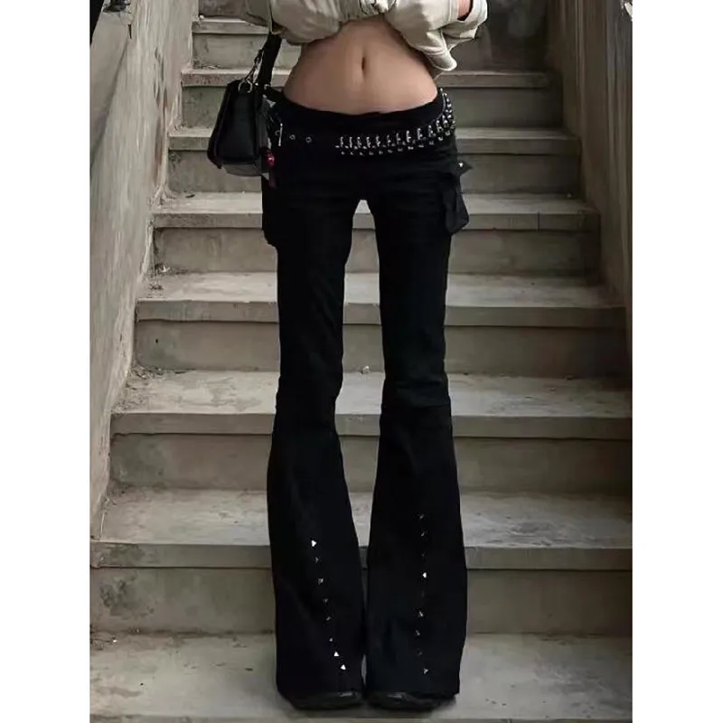 

Women Black Gothic Baggy Jeans Harajuku Oversize Denim Trousers Japanese 2000s Style Y2k Vintage Jean Pants Women Clothes