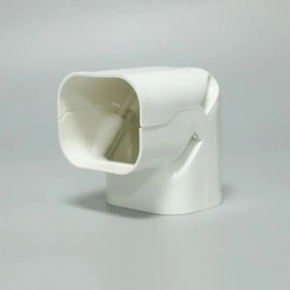Durable 75*65mm Air Cond Lineset Cover System PVC White Wall Entry Mouth Easy To Install Flat Elbow Wall Cap Air Cond Pipe