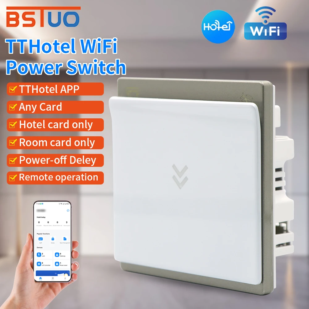 TTHotel APP Hotel 2,4G WIFI interruptor de ahorro de energía inteligente 13,56 mhz tarjeta ahorro de energía AC 180V - 250V tarjeta de habitación insertar para tomar energía