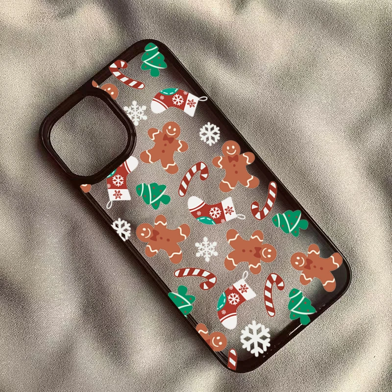 Phone Case For Xiaomi Redmi Note 12 11 13 Pro Plus 5G Redmi 14C 13C 12C 4G Poco X6 X5 Pro Christmas Reindeer Pattern Clear Case