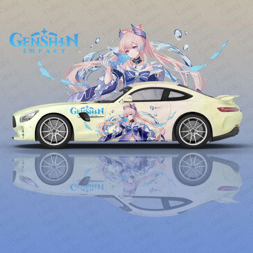 Sangonomiya Kokomi Anime Car Body Sticker Anime Itasha Vinyl Car Side Decal Sticker Car Decor Sticker Cars Protective Film