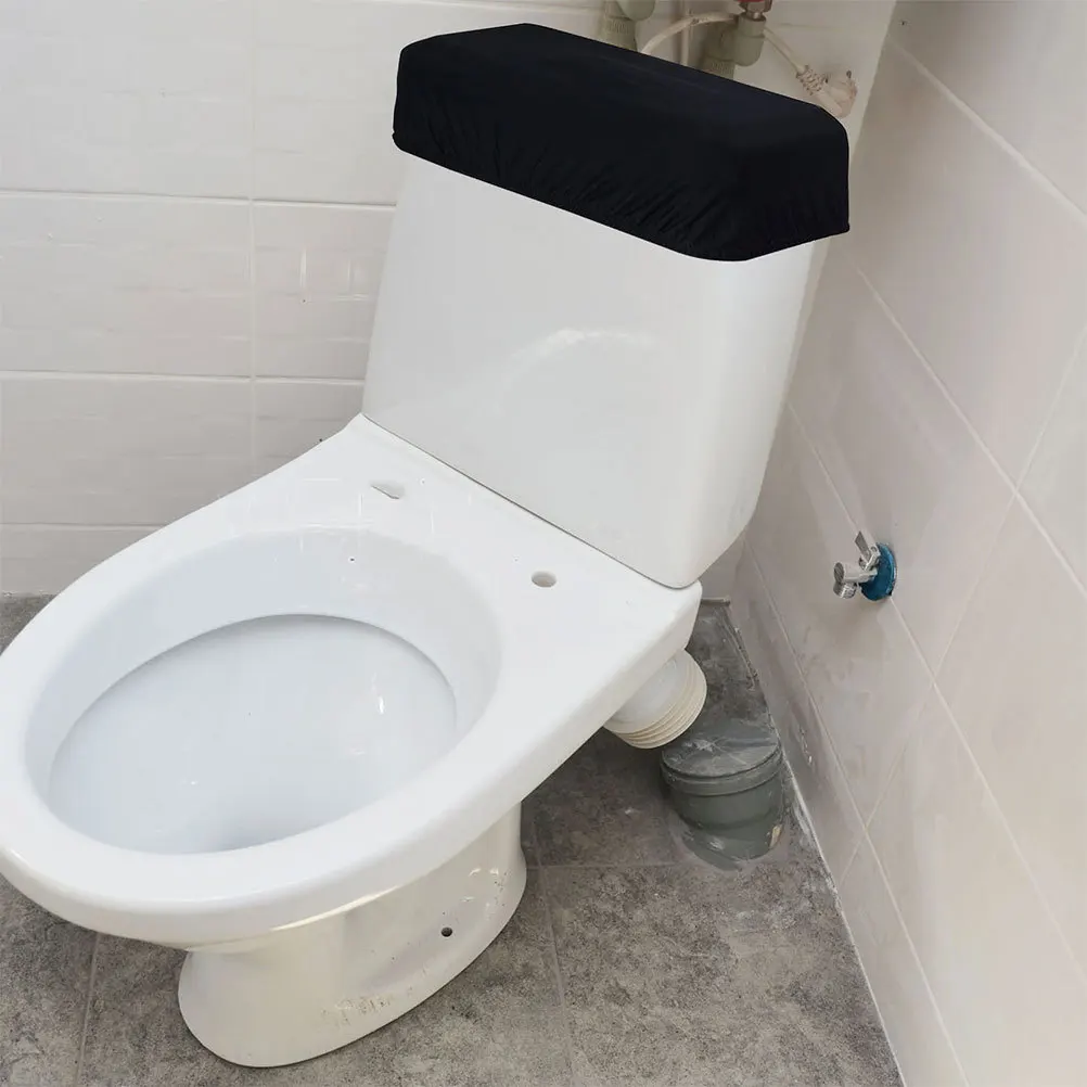 

2Pcs Toilet Tank Lid Cover Black Spandex Stretchable Washable Protector Bathroom Universal Soft Toilet Tank Lid Replacement