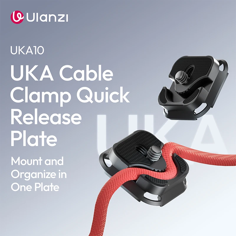 

Ulanzi UKA10 UKA Cable Clamp Quick Release Plate with Integrated Cable Organizer And 1/4" Screwfor Cameras Travel Vlog