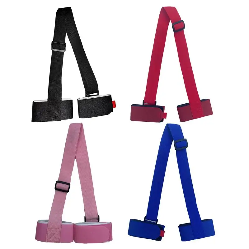 جديد التزلج القطب الكتف اليد الناقل لاش مقبض الأشرطة قابل للتعديل باك هوك حلقة حماية النايلون الأسود مقبض التزلج حزام حقيبة