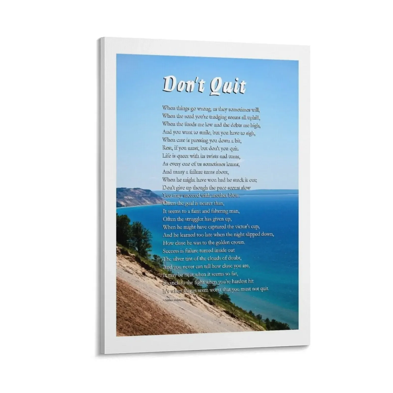 

Don't Quit Poem Canvas Painting decor room decorations aesthetic anime room decor