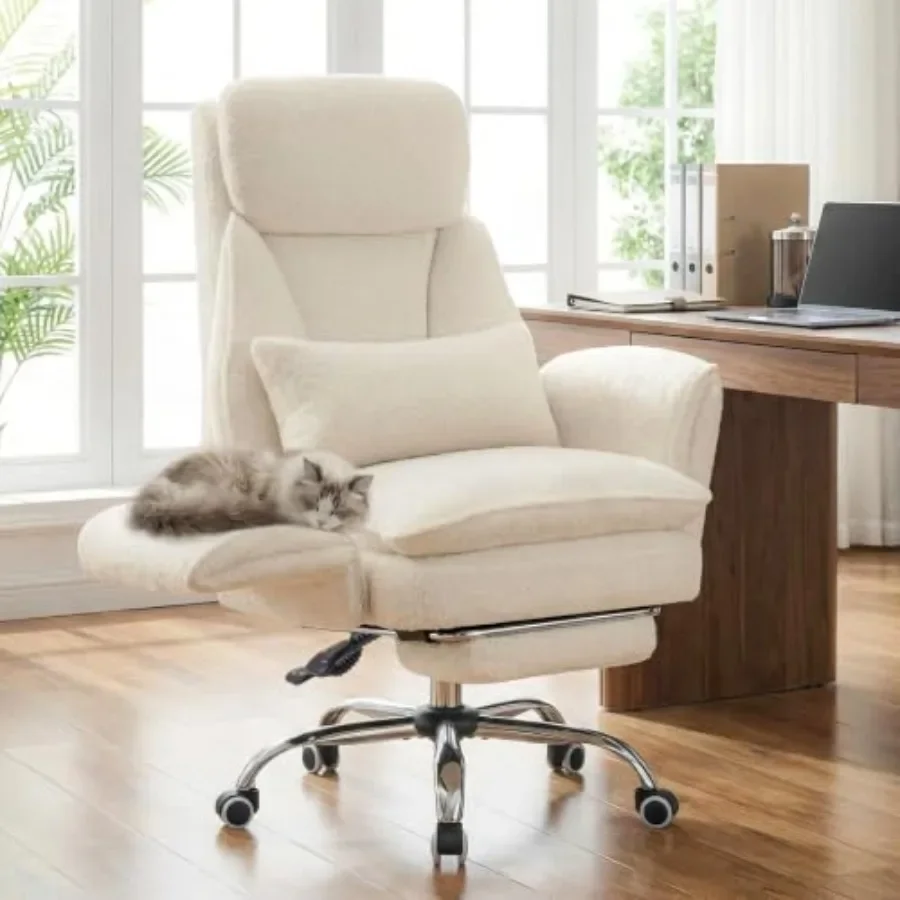 Criss Cross Office Chair with Armrests, Wheels Footrest for Big and Tall Users, Flip Armrests for Pets, Wider Seat for Cross-Le