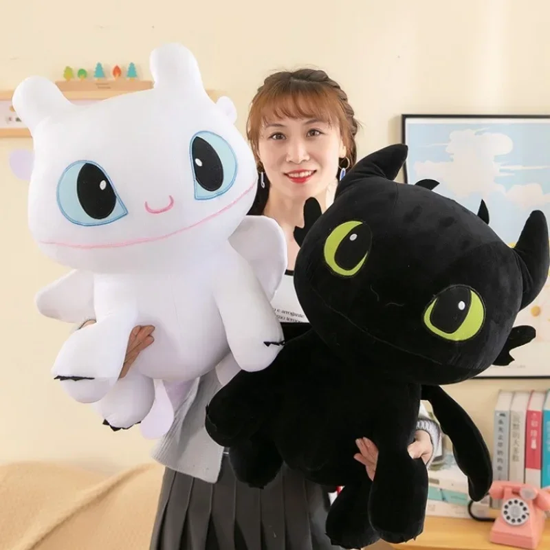 Large Toothless Dragon Body Pillow Cute Cartoon Dragon Plush Toy Soft Decorative Throw Pillow Cushion Anime Stuffed Doll Decor