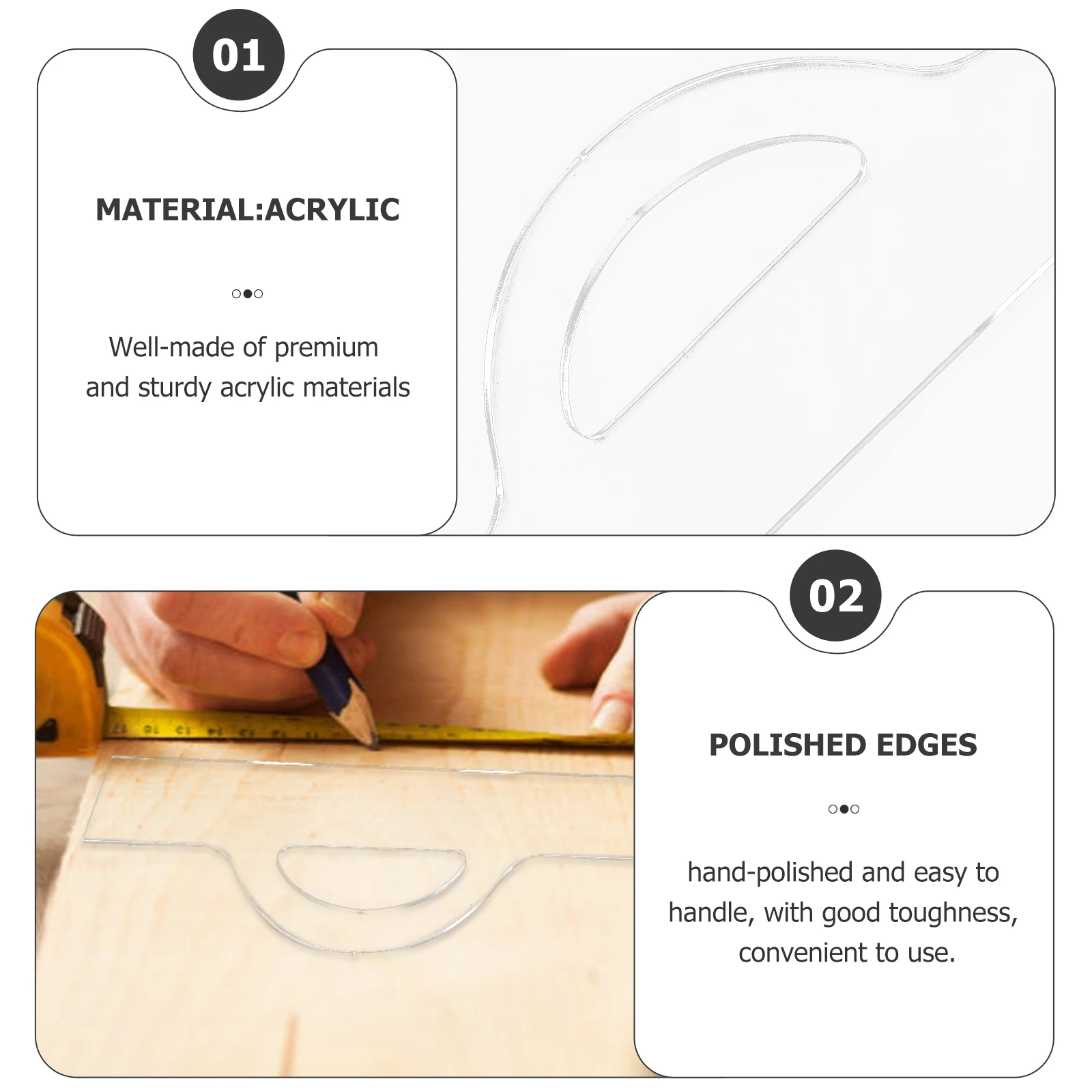 

Transparent Acrylic Cutting Board Template H Stencil Kitchen Charcuterie Templates Woodworking Gadgets Clear Design
