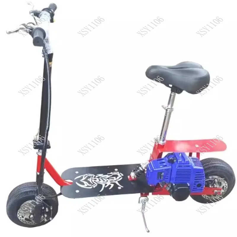 Foldable 2-Stroke Mini Pedal Scooter Portable Fuel-Powered Two-Wheeled Commuter Outdoor Scooter for Easy Transport