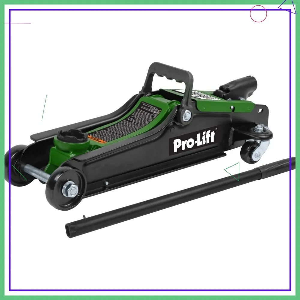 

2 Ton Hydraulic Floor Jack with 4000 Lbs Capacity - Low Profile Car Lift for Home Garage, Green