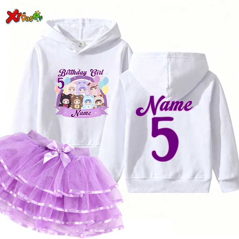 

Girls Birthday Hoodies Girl Party Outfits Teen Girl Hoodie Kids Hooded Children Clothing Sweatshirt Birthday Tutu Set 8th 9th