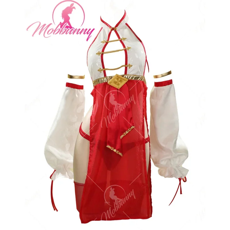 

XT8Mobbunny Women's Sexy Lingerie Set Halter Backless Top Panty with Arm Sleeves and StockingsXT6@!