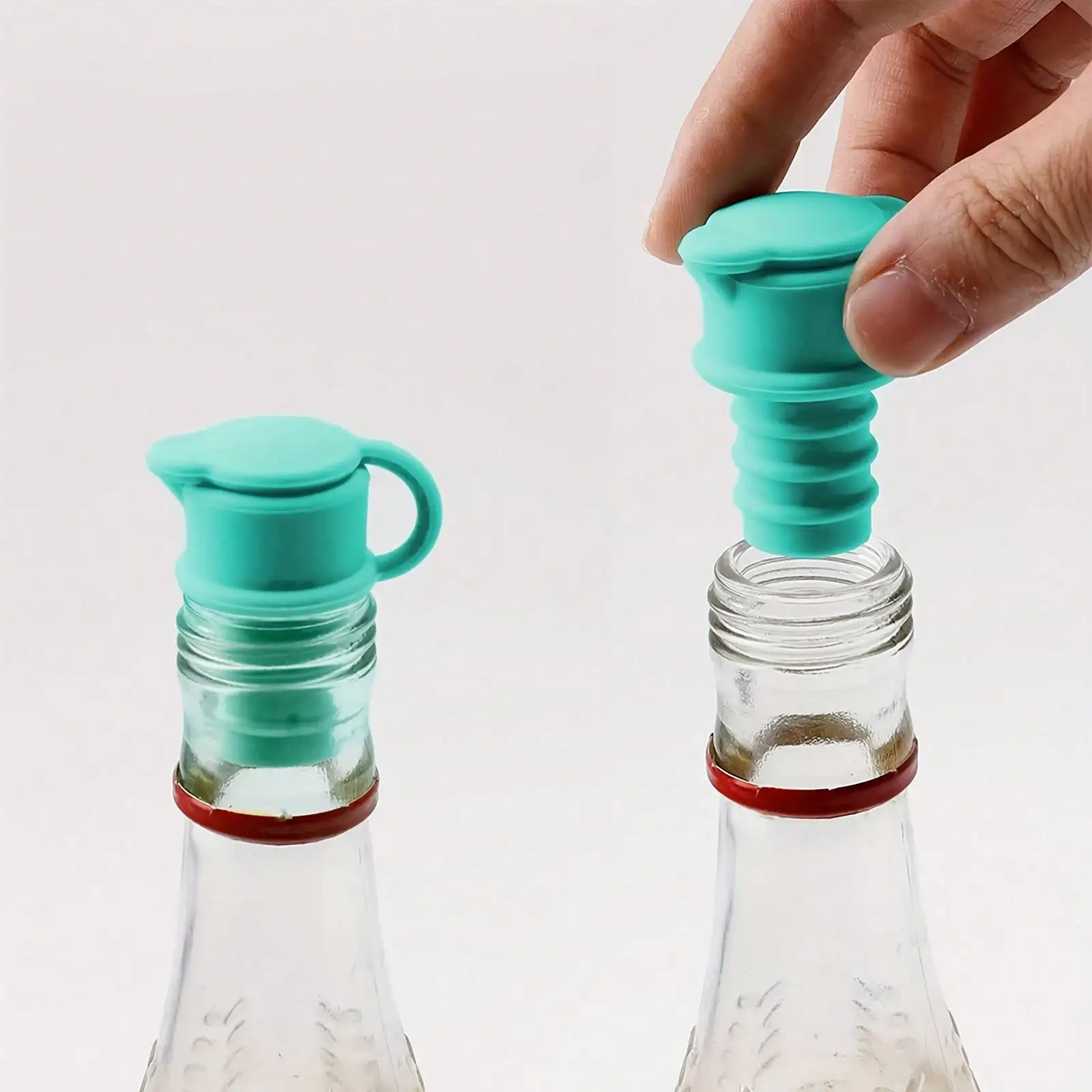 2pcs Silicone Bottle Stoppers, Beverage Bottle Stoppers, Seasoning Bottles, Etc. Vacuum Sealed Fresh-keeping Bottle Caps - Detail 1