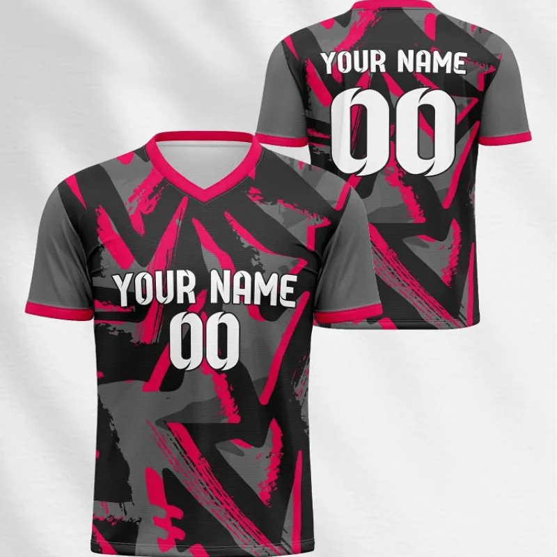 

Baby Men Women Custom Football Jersey 3D Short Sleeve Sport Jersey V Neck Pullover Number Name Print Family Matching Outfits