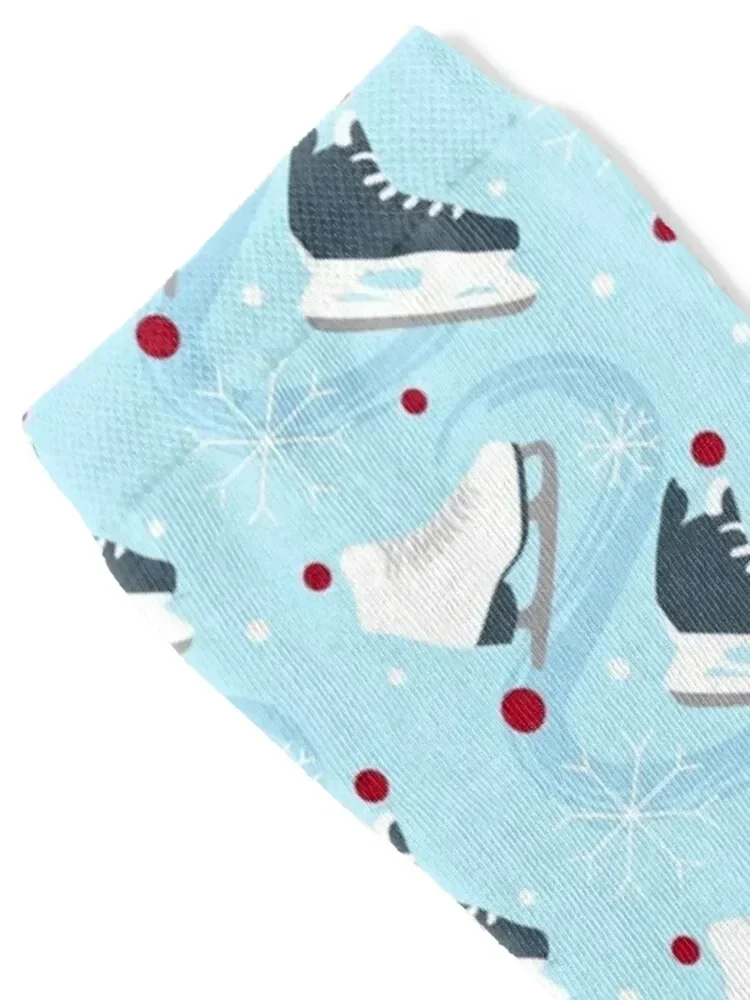 Ice Skating Design Socks cute winter thermal Christmas Man Socks Women's