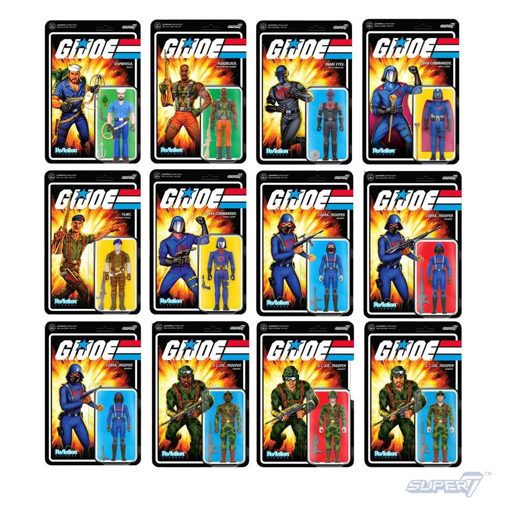 Super7 G.I. Joe ReAction Figures Military Tribes Classic Retro Collectible Tide Play Nostalgia Gift Boy Toys Hanging Card Series