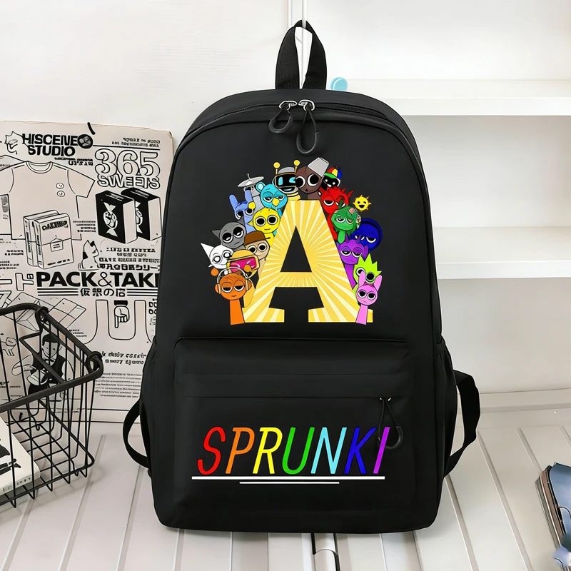 

Sprunkis Backpacks Game Pinki Oren Large Capacity Schoolbags Cartoon Anime Shoulders Bags Boys Girls Stationary Supplies Gift