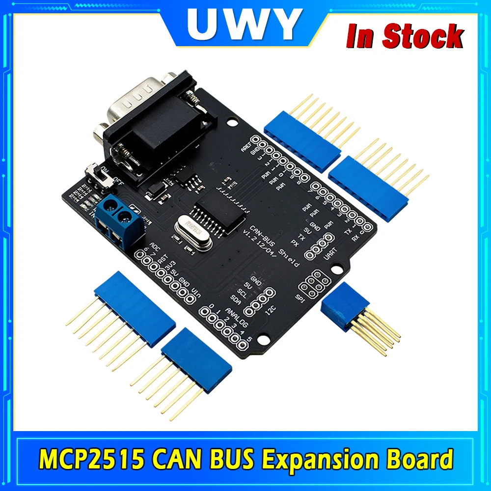 MCP2515 CAN BUS Expansion Board TJA1050 CAN Transceiver SPI Interface CAN2.0A CAN2.0B DB9 Connector CAN Bus Shield