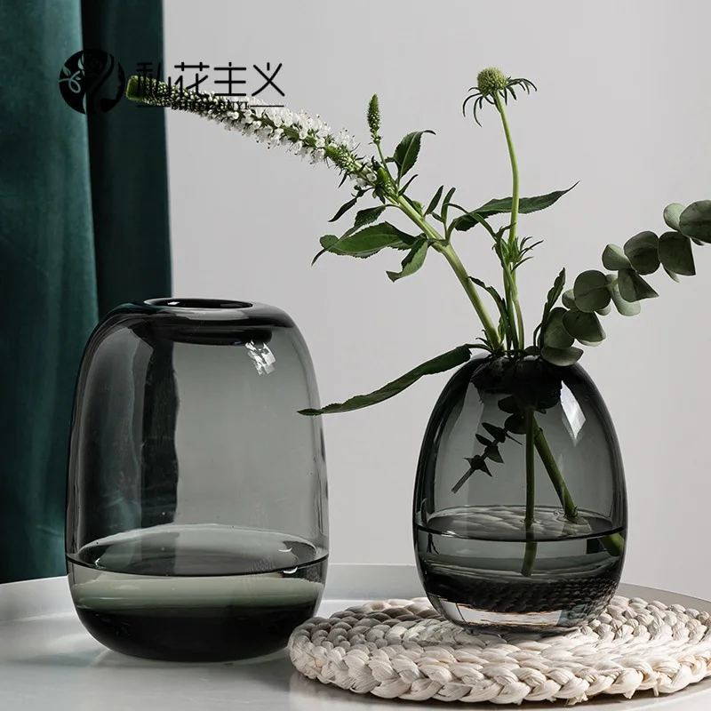 

Mini Handmade Glass Vase, Japanese Style Minimalist Ornament, Multipurpose for Hydroponics and Dried Flower Display