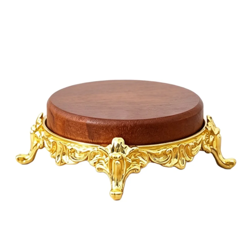 Rust Resistant Wooden Riser with Golden Legs for Consistent Display Performance in Residential and Commercial Use