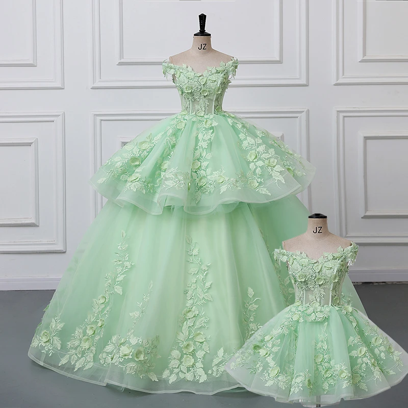 15 فساتين Quinceanera ثوب حفلة 2 في 1 فساتين الحفلات الحلو 15 سنة فستان تنورة قابلة للفصل فستان مخصص ل Quinceanera