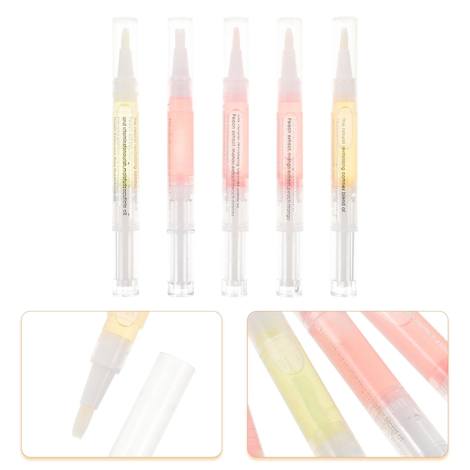 5Pcs Nail Oil Pen Cuticle Oil Nourishment Rotating Application Nail Care Tool Moisturizer Cuticle Softener Supply
