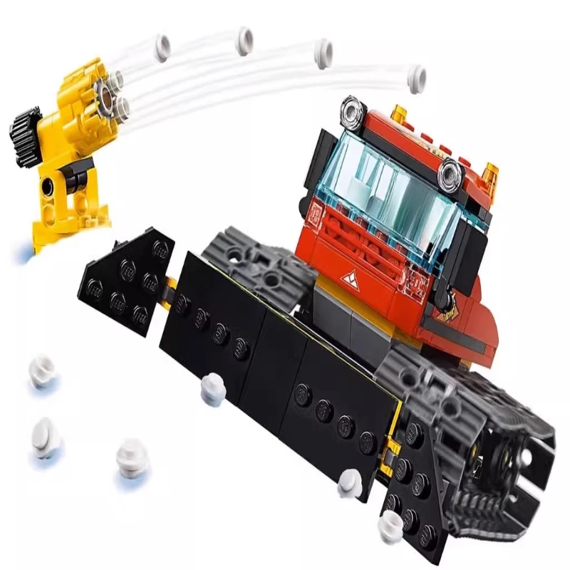 Kompatybilne zestawy MOC Seria Miejska Klocki Konstrukcyjne Śnieżny Ciężarówka Śnieżna z Łopatą Zimowa Ciężarówka Gąsienicowa Zabawki dla Dzieci Prezenty do Składania 60222