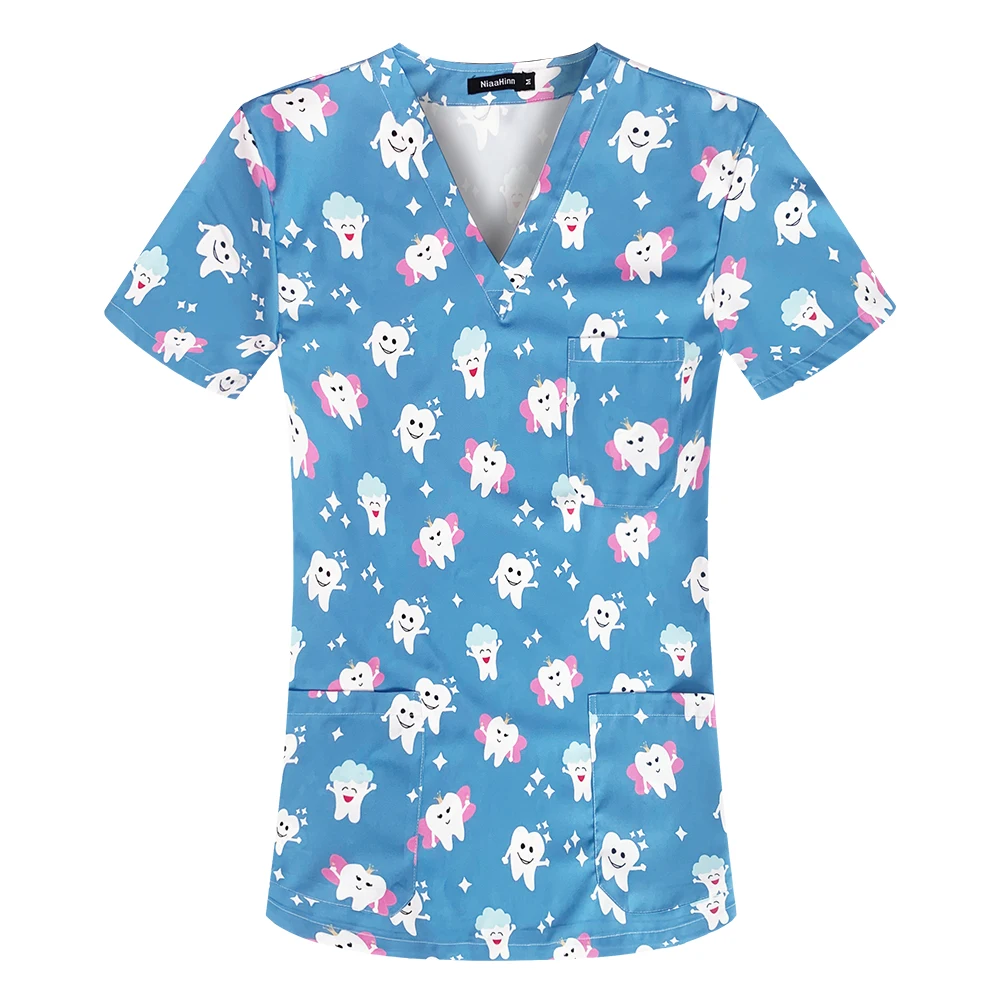 للجنسين الطبية ممرضة فرك الزي الرسمي ، 3 جيوب ، مستشفى الموظفين العلوي ، طباعة الملابس ، لينة الرعاية الصحية ، Hot البيع ، جديد